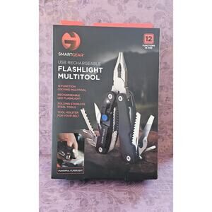 Smart Gear USB Rechargeable Flashlight Multi-Tool NIB